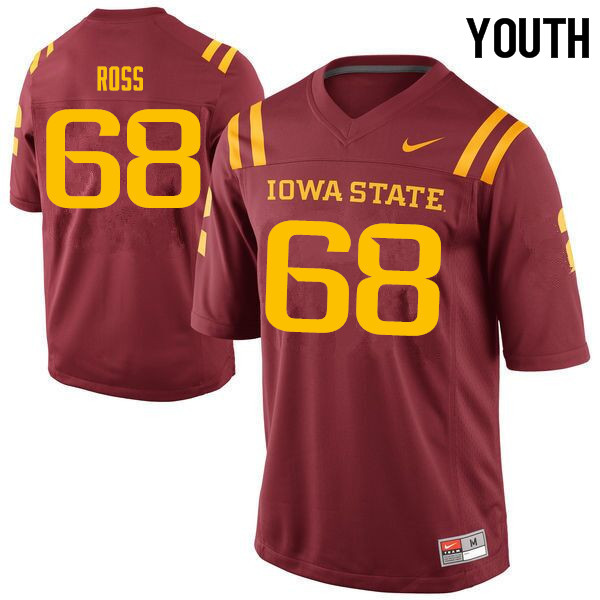 Iowa State Cyclones Youth #68 Zach Ross Nike NCAA Authentic Cardinal College Stitched Football Jersey KW42N16IU